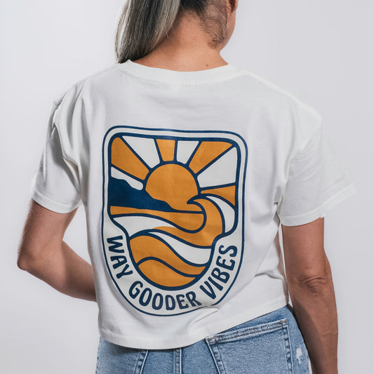 Way Gooder Vibes "Golden Horizon" Crop Tee