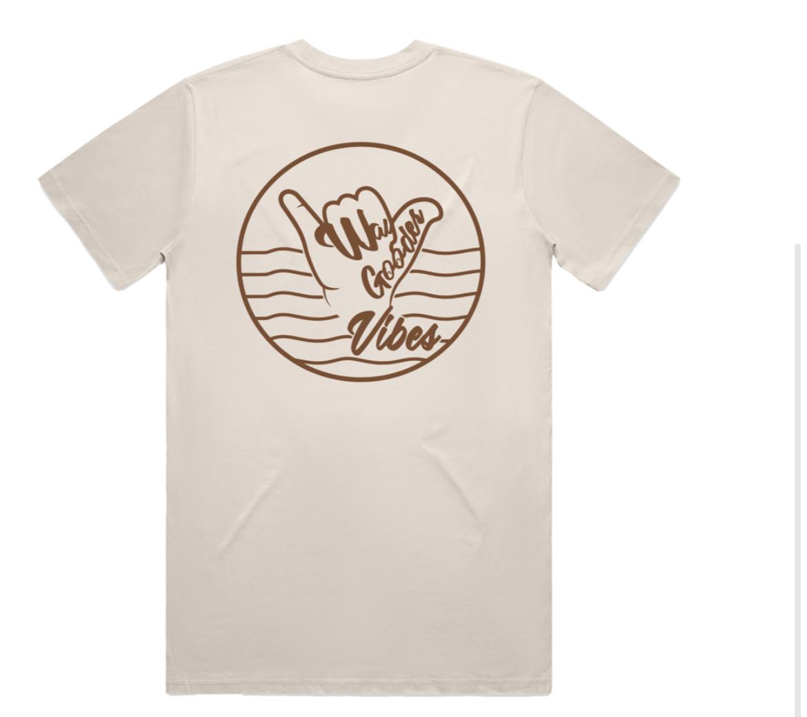 Bone Gooder Vibes Tee back view with circular shaka-wave graphic