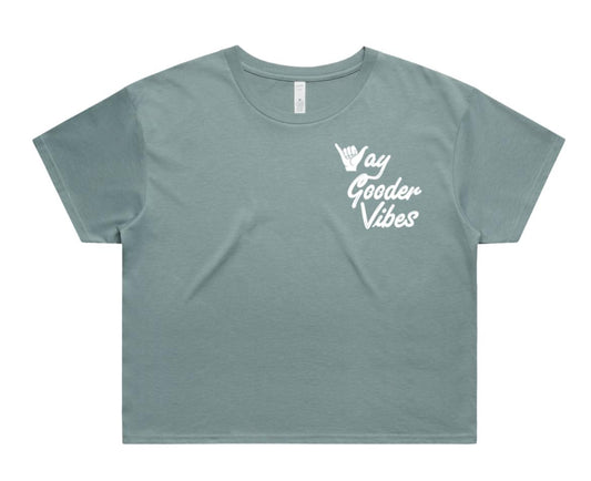 The Mineral Crop | Coastal Teal (Women’s) | Way Gooder Vibes Crop Top